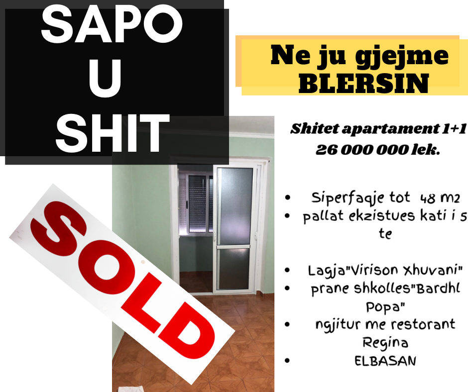 Shitet Apartament 1+1 prane restorant Regina